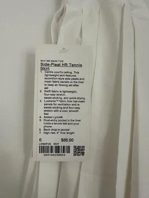 Lululemon Side-Pleat High-Rise Tennis Skirt White 6 thumbnail 5