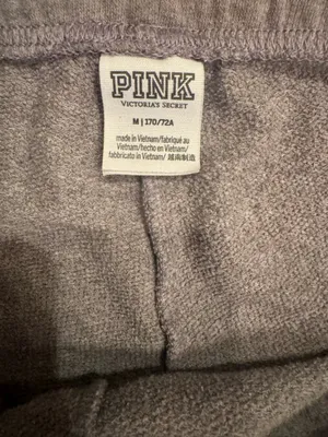 VS PINK Grey Tropical Print Boyfriend Sweat Pants Medium Oversized thumbnail 4