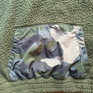 Aerie Fleece Pullover Quarter Zip Sweatshirt Olive Green Camo Womens Size Small thumbnail 9