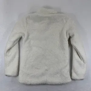 Patagonia Women Size‎ M Cream Fuzzy Fleece Full Zip Jacket Winter Cozy thumbnail 6