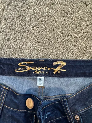 Seven7 Dark Blue Denim Rolled-Hem Women's Shorts thumbnail 4