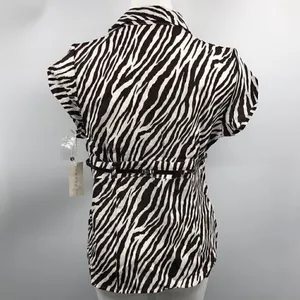 Tweeds large linen zebra print belted top Brown thumbnail 5