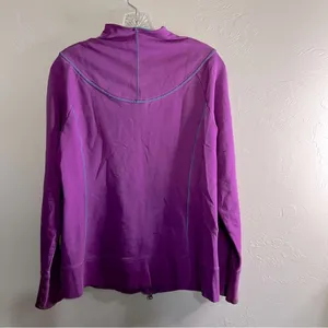 The North Face Purple Teal Spellout Mock Neck Zip Up Outdoor‎ Jacket thumbnail 6