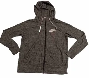 Vintage Nike Hooded‎ Full Zip Light Weight Track Jacket size Medium Gray thumbnail 1