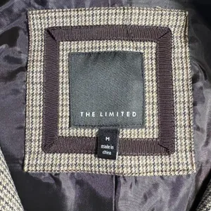 The Limited Women Brown‎ Houndstooth Four Pocket Button Front Blazer Jacket Size M thumbnail 8