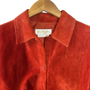 Margaret Godfrey Rust Suede Button thumbnail 3