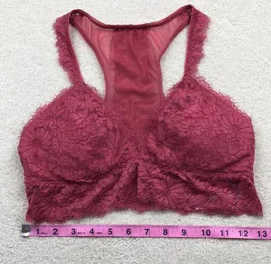 Aerie Red Lace T-Back Padded Bralette thumbnail 3
