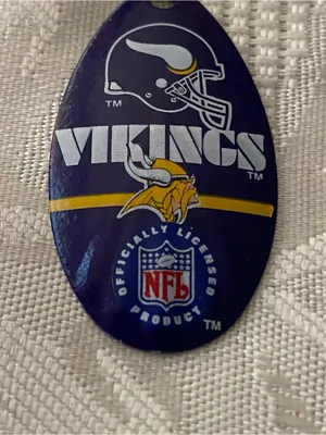 Minnesota Vikings Logo Oval Dangle Earrings 1.5”H NFL Football Purple Yellow New thumbnail 2