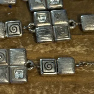 Brighton Ravenna long silver tone station tile necklace thumbnail 4