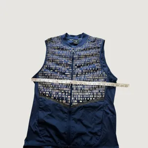Nike Aeroloft Running Vest Womens Medium Navy Blue Quilted Down Puffer 800497 thumbnail 4