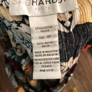 90s Vintage Sag Harbor black brown tan earthy fairy grunge patchwork tiered midi skirt indie boho elastic waist thumbnail 3