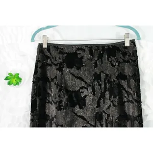 Romeo and Juliet Couture Black Velvet Sequin Skirt Pencil Straight Size MED thumbnail 4
