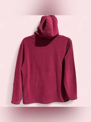 Vintage Y2K Looney Tunes Tweety Bird Fleece Hoodie Burgundy Small thumbnail 7