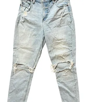 Abercrombie Curve Love High Rise Skinny Distressed Light Wash Blue Jeans Size 30 thumbnail 1
