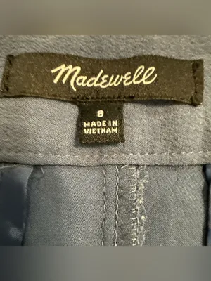Madewell High Rise Wide Leg Single Pleat Pants in Dusty Blue Size 8 thumbnail 3