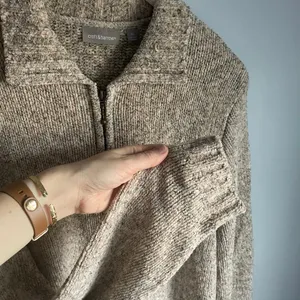 Croft & Barrow Y2K Cream Beige Chenille Sweater Knit‎ Zip Up Cozy Heritage XL thumbnail 5