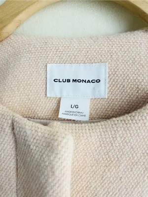 Club Monaco Blush Pink Wool Blend A Line Long Coat Bell Sleeve Large thumbnail 13