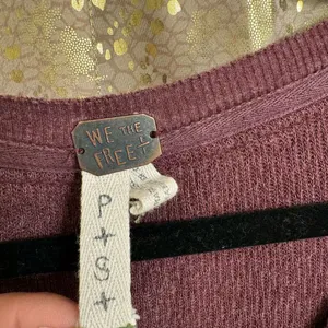 Free People Rainbow Thermal Wine Maroon Long Sleeve Boho Small thumbnail 3