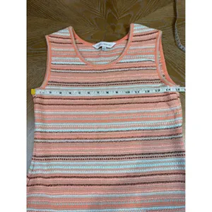 Ming Wang Sleeveless‎ Dress Sheath Stretchy Striped Orange Blue Black Size XS thumbnail 7