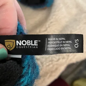 Noble Equestrian Fingerless Lambswool Gloves, One Size Blue thumbnail 3