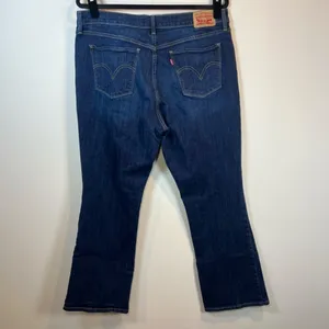 Levi's 515 Bootcut Jeans Dark Blue Denim Wash Mid Rise Zip Stretch Classic Sz 14 thumbnail 2