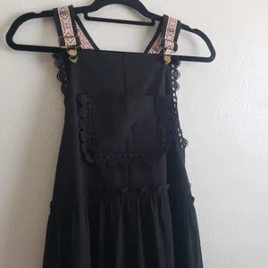 Free People Feel The Beat Overall Maxi Dress Lace Bohemian thumbnail 3