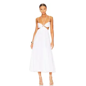 Bardot Willow Strappy Cotton Midi Dress in orchid white NEW MEDIUM US 6 REVOLVE thumbnail 8