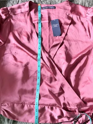 Abercrombie & Fitch Dusty Rose Satin Wrap Blouse thumbnail 5