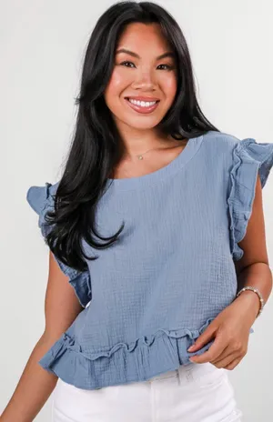 Dress Up cropped gauze top thumbnail 1