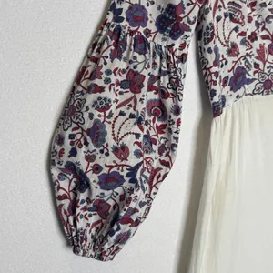 1970s Connie Sage Floral Prairie Empire Waist Maxi Dress Balloon Sleeves XS/S thumbnail 12