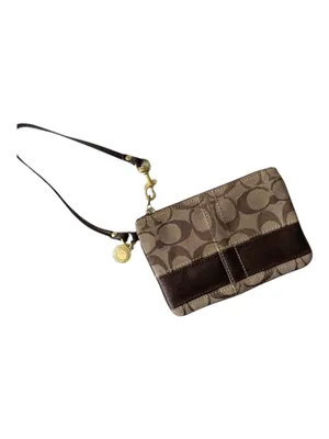 Coach ❃ Signature Monogram Jacquard Wristlet Clutch Bag ❃ Leather Trim ❃ Khaki ❃ thumbnail 6