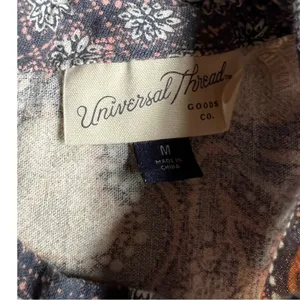 Universal Threads Linen Medium Sleeveless Dress Ruffled Paisley Cottagecore thumbnail 8