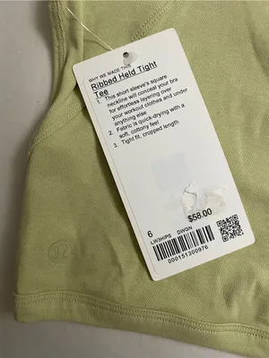 Lululemon NWT Ribbed Held Tight Short Sleeve Shirt Crop Top Green Size 6 thumbnail 6