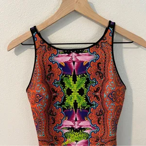 Revolve Clover Canyon Orchid Trip Neoprene Dress Sleeveless Mini Paisley‎ thumbnail 4