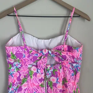 Lilly Pulitzer Shelli Stretch Midi Dress Amethyst Embroidered Pink Size 6 thumbnail 6