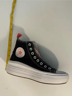 Converse Women’s Black High-Top Canvas Sneakers with White Sole thumbnail 10
