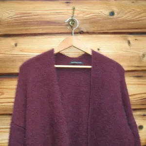 NWT Super Soft Maroon Bell Sleeve Cardigan Sweater S M L XL thumbnail 4