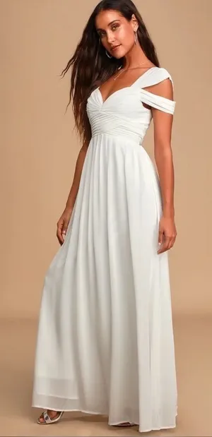 Lulus Make Me Move Maxi‎ Dress in White Size Extra Small thumbnail 1