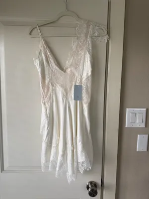 Anthropologie White Satin Bridal Dress thumbnail 6
