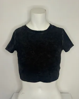 NINTH HALL Black Acid Wash Baby Tee thumbnail 1