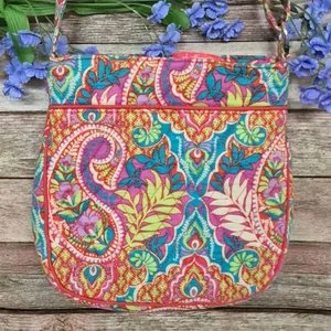 Vera Bradley Crossbody Purse Paisley in Paradise Cotton Quilted Hipster Summer thumbnail 7
