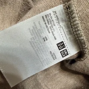 Uniqlo Womens Tan Beige Half Zip Sweatshirt Cropped Pullover 241-472561 XS thumbnail 5