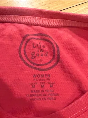 Life is good women’s right on short sleeve shirt size medium. thumbnail 4