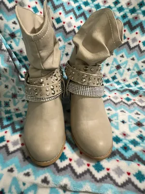 Sparkle Cowboy Boots Tan Size 9 thumbnail 6