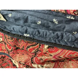 Anthropologie Quilted Paisley Jacket Red Blue Hook Eye Cropped XS Womens‎ thumbnail 9