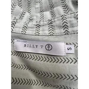 Billie T‎ Striped Utility Shirt Green Button Up Long Sleeve Boho Western thumbnail 6