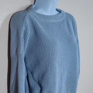 Brandy Melville Light Blue Ribbed‎ Knit Cropped Sweater thumbnail 4