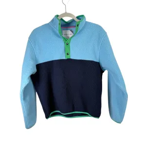 Addison Bay Blue Colorblock Pinehurst Fleece Sweatshirt Gorpcore Womens Small thumbnail 2