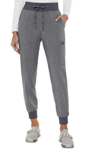 MED‎ COUTURE Touch Gray Slat Heather Drawstring Jogger Scrub Pants Size XSP thumbnail 1