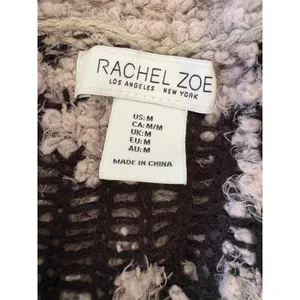 Rachel Zoe Leopard Print‎ Cozy Long Cardigan Sweater Womens Medium Open Front thumbnail 3